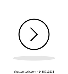 Arrow in circle icon in trendy flat style. Next symbol for your web site design, logo, app, UI Vector EPS 10. - Vector