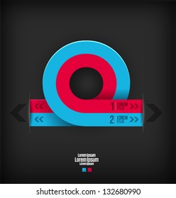 Arrow circle info graphic options banner