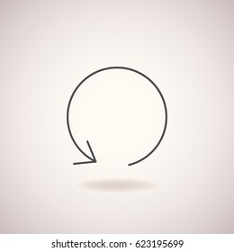 Arrow circle isolated on white background. Trendy thin line icon for your web site design, app, UI. Vector illustration.