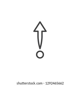 Arrow up and circle line icon. linear style sign for mobile concept and web design. Upload arrow direction outline vector icon. Symbol, logo illustration. Pixel perfect vector graphics