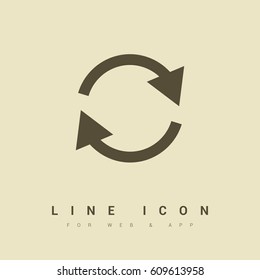 arrow circle line vector icon