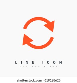 arrow circle line vector icon