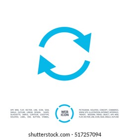 arrow circle linear icon for websites and mobile minimalistic flat design.