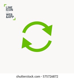 icono lineal de círculo de flecha para sitios web y diseño plano minimalista móvil.