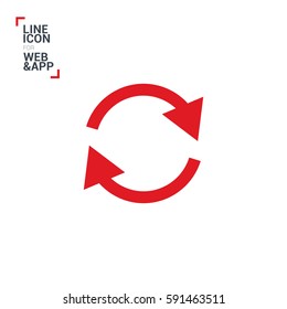 arrow circle linear icon for websites and mobile minimalistic flat design.