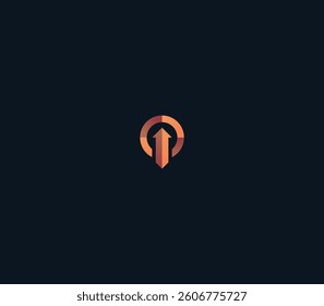 Arrow in Circle Logo, Location Pin Direction Logo, useful for any type of brand. 