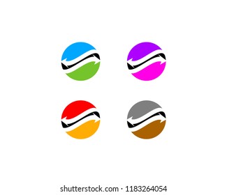 Arrow Circle Logo Template with Colorful concept