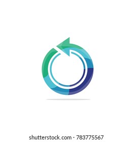 Arrow Circle Logo Template with Colorful concept
