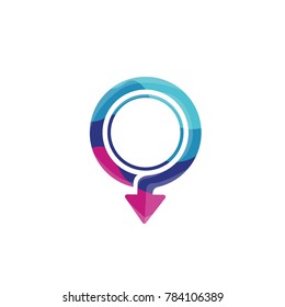 Arrow Circle Logo Template with Colorful concept