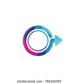 Arrow Circle Logo Template with Colorful concept