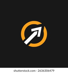 arrow circle minimalism growth business company logo vector illustration template design