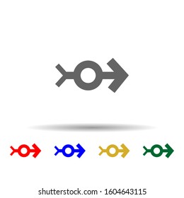 Arrow, circle multi color style icon. Simple glyph, flat vector of arrows icons for ui and ux, website or mobile application