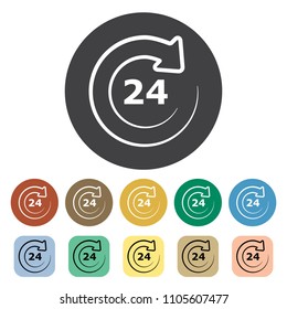 Arrow circle outline icons collection. Vector illustration.