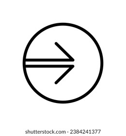 arrow in a circle outline vector icon. arrow in a circle stock vector icon for web, mobile app and ui design