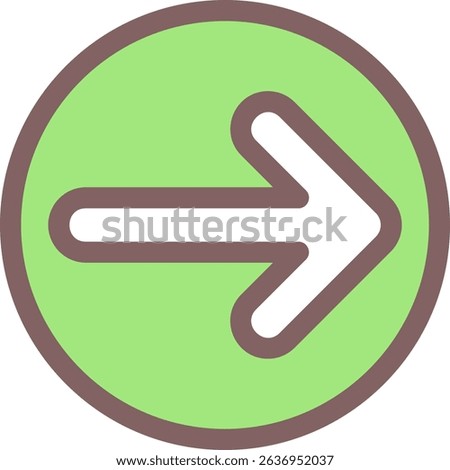 Arrow Circle Right Filled Style Icon Design