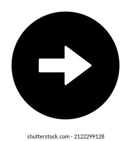 Arrow circle right icon isolated vector illustration on white background. High quality black style vector icons