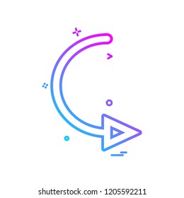 arrow circle right turn icon vector design