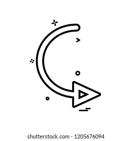arrow circle right turn icon vector design