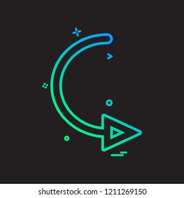 arrow circle right turn icon vector design