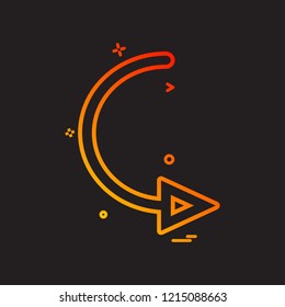 arrow circle right turn icon vector design