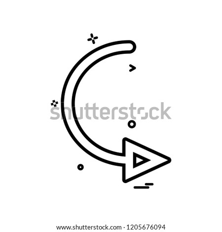 arrow circle right turn icon vector design