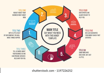 Arrow circle template with space for your text. Infographic template - arrow circle. Business informational brochure.