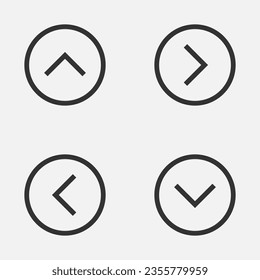 Arrow circle thin line icon navigation button