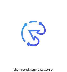 arrow and circuit logo design template