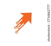 Arrow circuit logo icon flat design