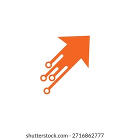 Diseño plano del icono del logotipo del circuito de la flecha