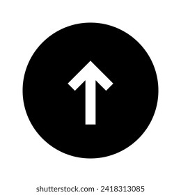 Up Arrow Circular Black Icon
