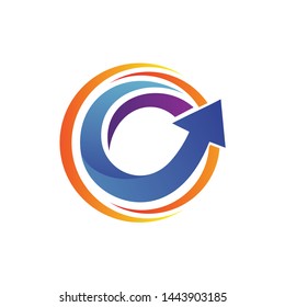 Arrow in Circular Logo Design
