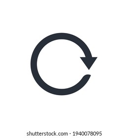 Arrow circular motion. Refresh or add. Process execution. Vector illustration isolated on white background.