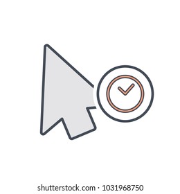 Arrow click cursor hold mouse pointer icon. Vector illustration