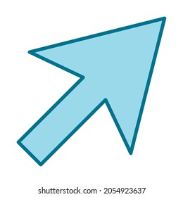 clic con flecha en estilo de icono plano