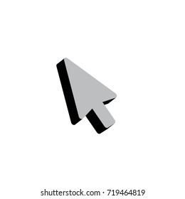 Arrow click icon 3d flat design.