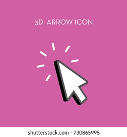 Arrow click icon. 3d vector
