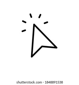 Arrow click icon. Clicking cursor. Linear vector.