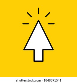 Arrow click icon. Clicking cursor. Linear vector.