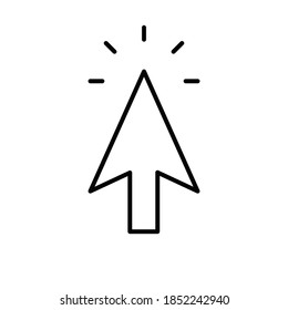 Arrow click icon. Clicking cursor. Linear vector.