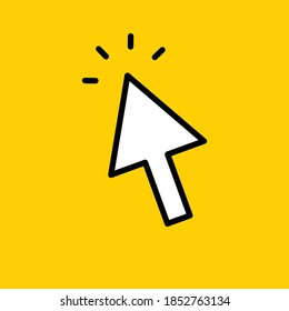 Icono de clic de flecha. Haciendo clic en el cursor. Vector lineal.