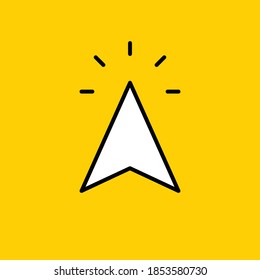 Arrow click icon. Clicking cursor. Linear vector.