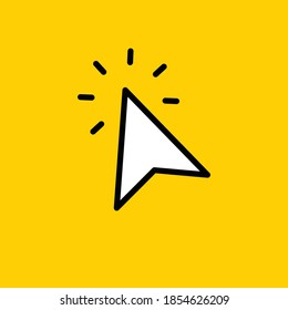 Arrow click icon. Clicking cursor. Linear vector.