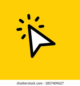 Arrow click icon. Clicking cursor. Linear vector.