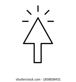Icono de clic de flecha. Haciendo clic en el cursor. Vector lineal.