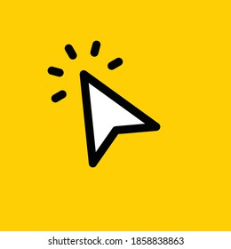 Arrow click icon. Clicking cursor. Linear vector.