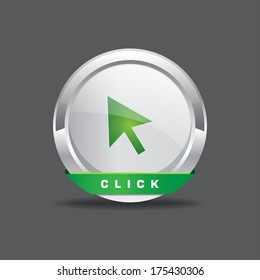 Arrow Click Now Round Vector Icon Button