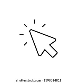 Arrow clicking, cursor click vector icon