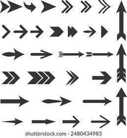 Arrow Clip art Set in Vector on White Background