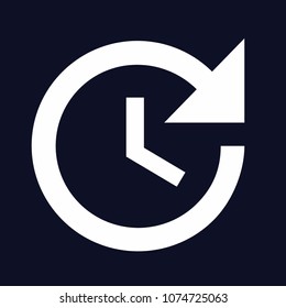 arrow clock sign icon